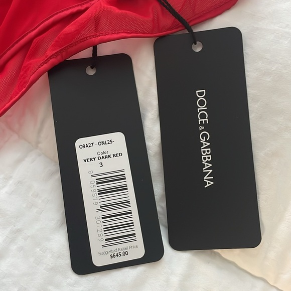 NWT Dolce & Gabbana Very Dark Red sheer lingerie set ♥️ - Picture 6 of 10